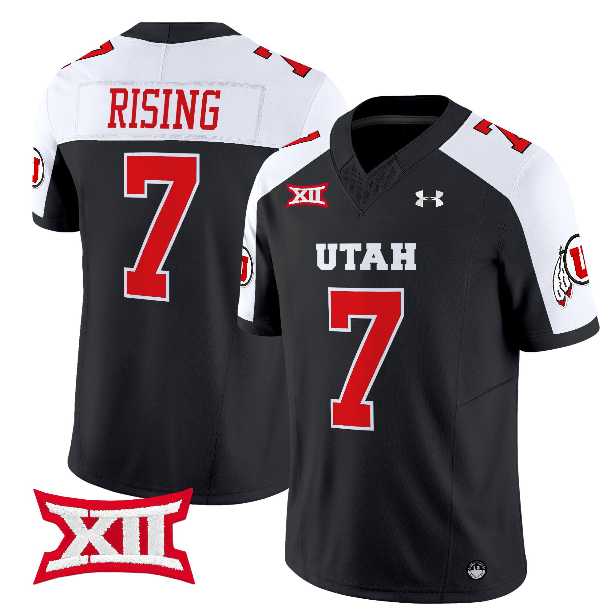 Men Utah Utes #7 Rising Black 2024 Vapor Limited NCAA Jersey style 1->more ncaa teams->NCAA Jersey